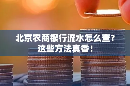 北京农商银行流水怎么查？这些方法真香！